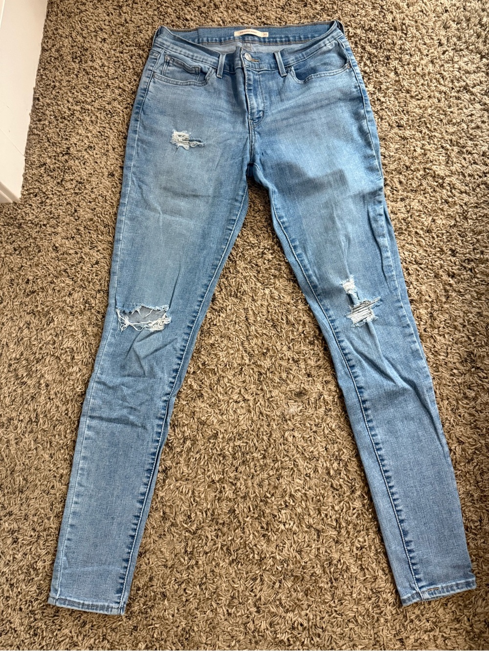 Levi's Light Blue Distressed Skinny Jeans - Women's